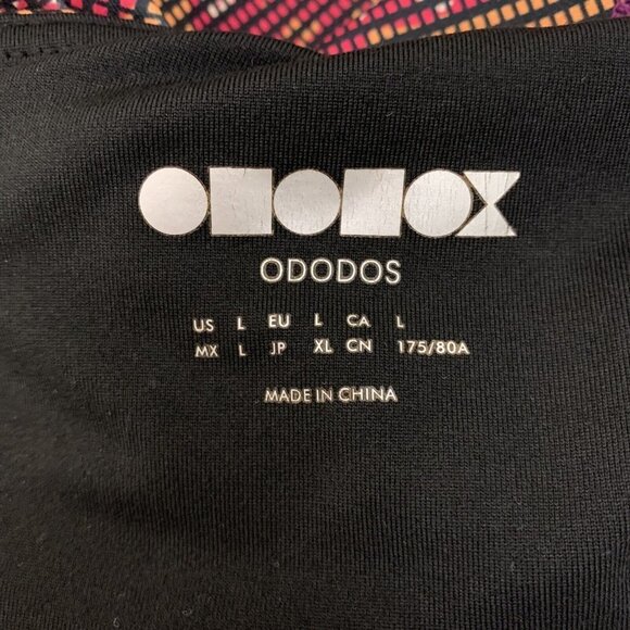 Ododos Large Leggings Cropped Side Pockets Pink Orange Purple Activewear Bottoms - Picture 4 of 5